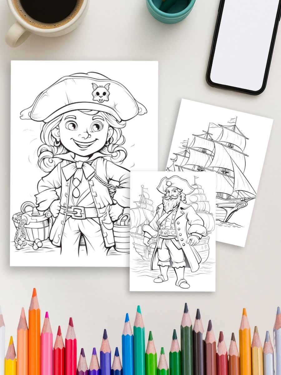 Pirates Ahoy! – 50 Swashbuckling Coloring Pages – Bild 4
