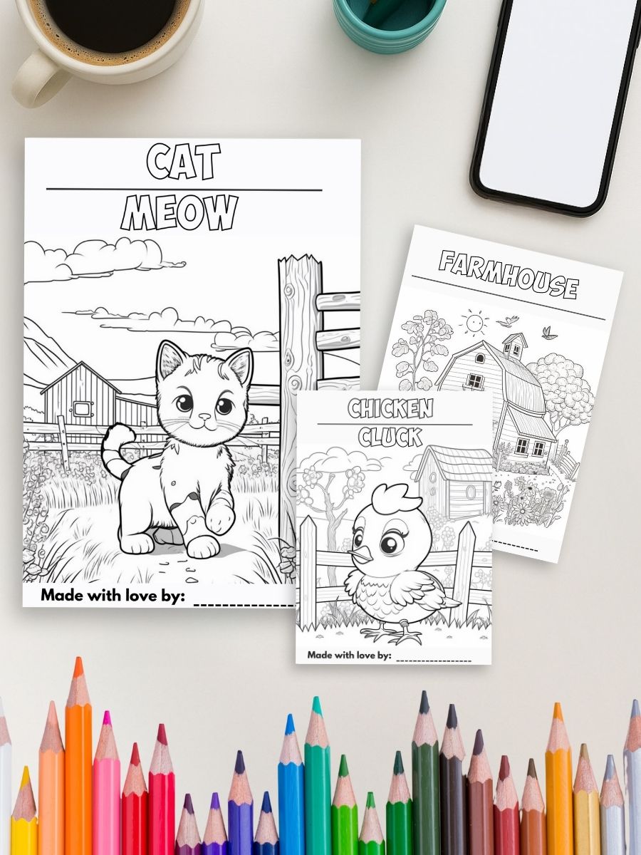 Farm Animal and Sounds Coloring Pages – Bild 4